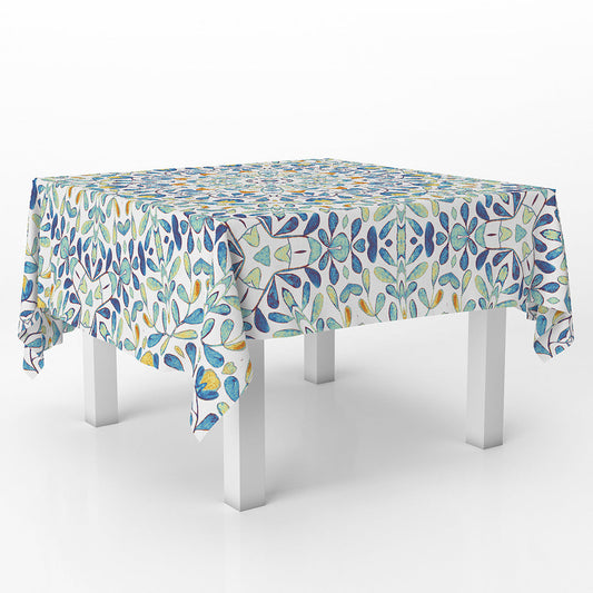 Square Table Cover Floral Mandala Gold