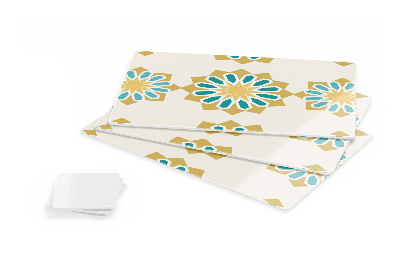 Placemat Islamic Art Gold & Teal Set of 4