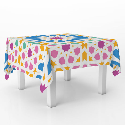 squared Table Cover Noqoosh Pink & Blue