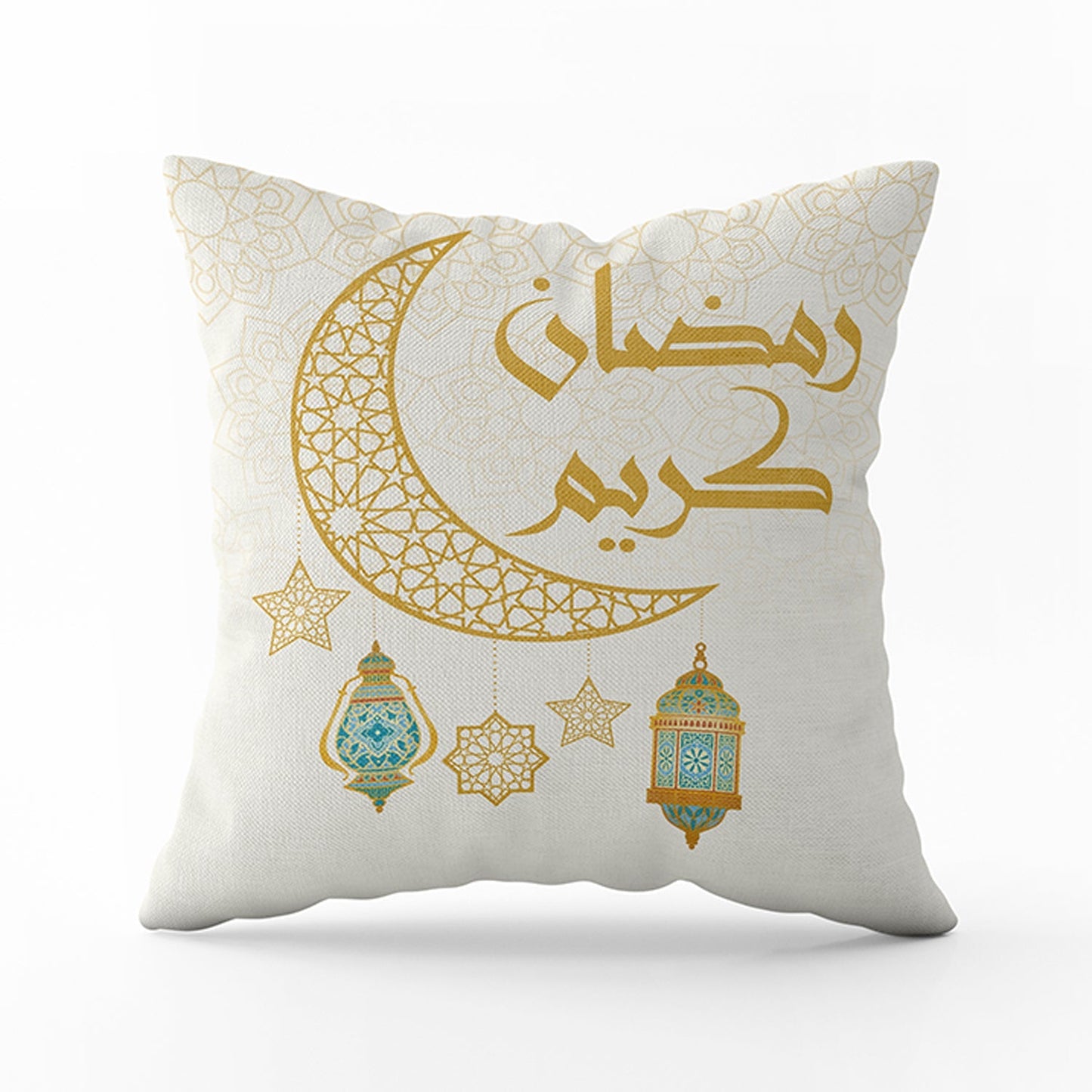Cushion cover Fawanees With caption Ramdan Kareem Gold