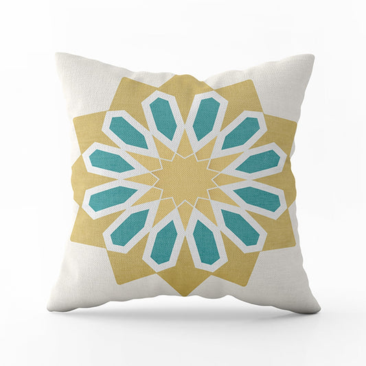 Cushion cover Islamic art Gold & Teal