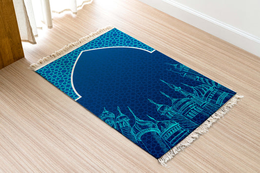 The 1000 minarate rug blue Prayer rug
