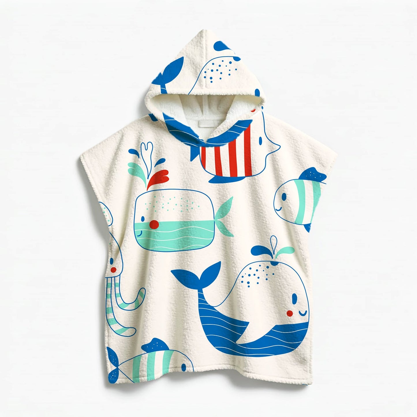 Kids Poncho Towel Life under sea