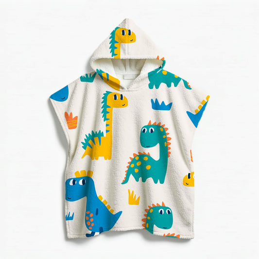 Kids Poncho Towel Cute Dinaos