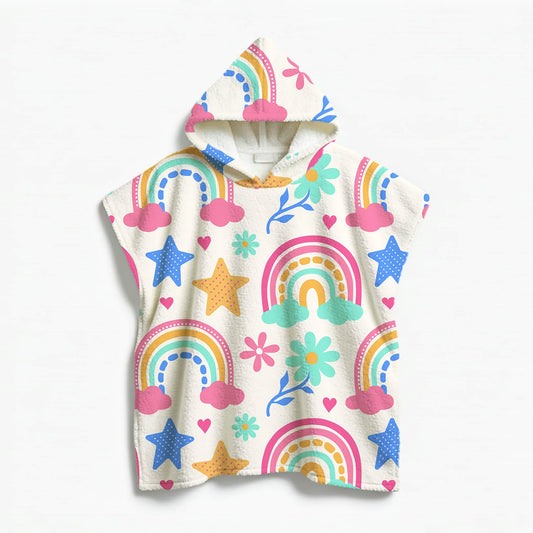 Kids Poncho Towel Rainbows