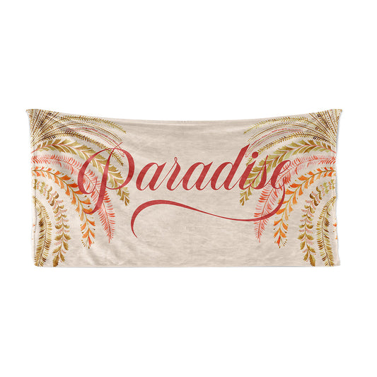 Beach Towel with caption paradise