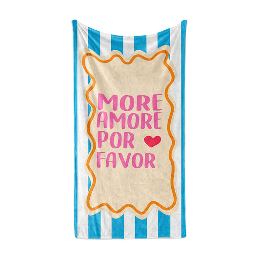 Beach Towel with caption More Amore Por Favor