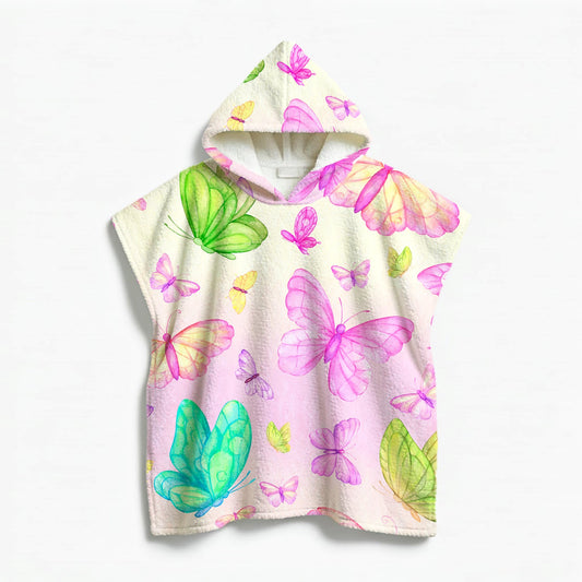 Kids Poncho Towel ButterFlies